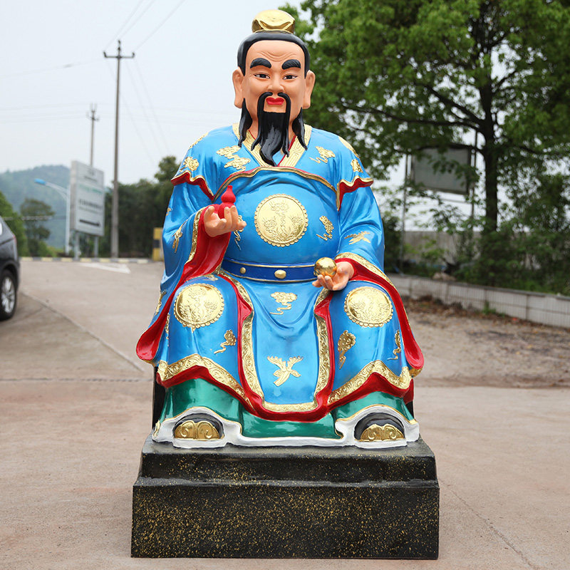 寺庙贴金彩绘药王菩萨树脂金色药师佛佛像1米8神医药孙思邈神像