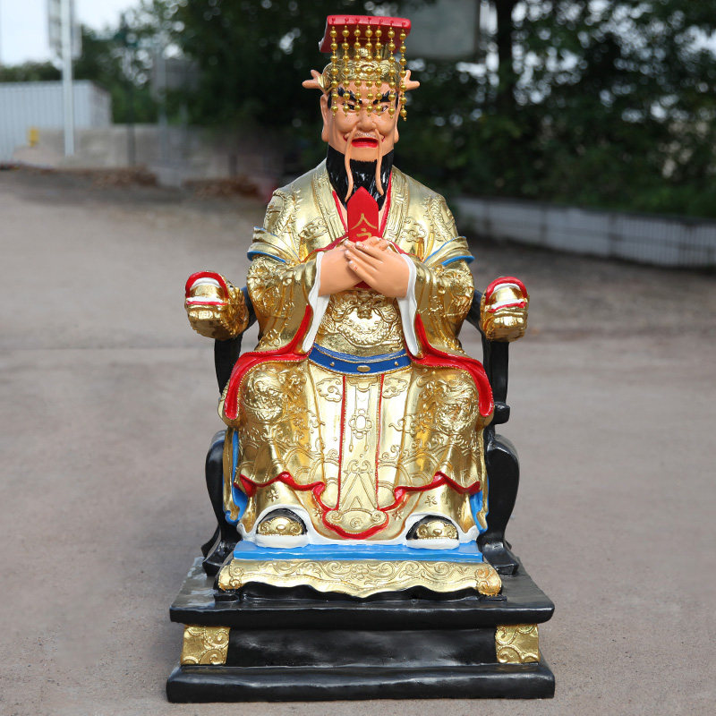 厂家直销树脂四海龙王鎏金彩绘东海龙王寺庙龙王爷88cm龙王佛像