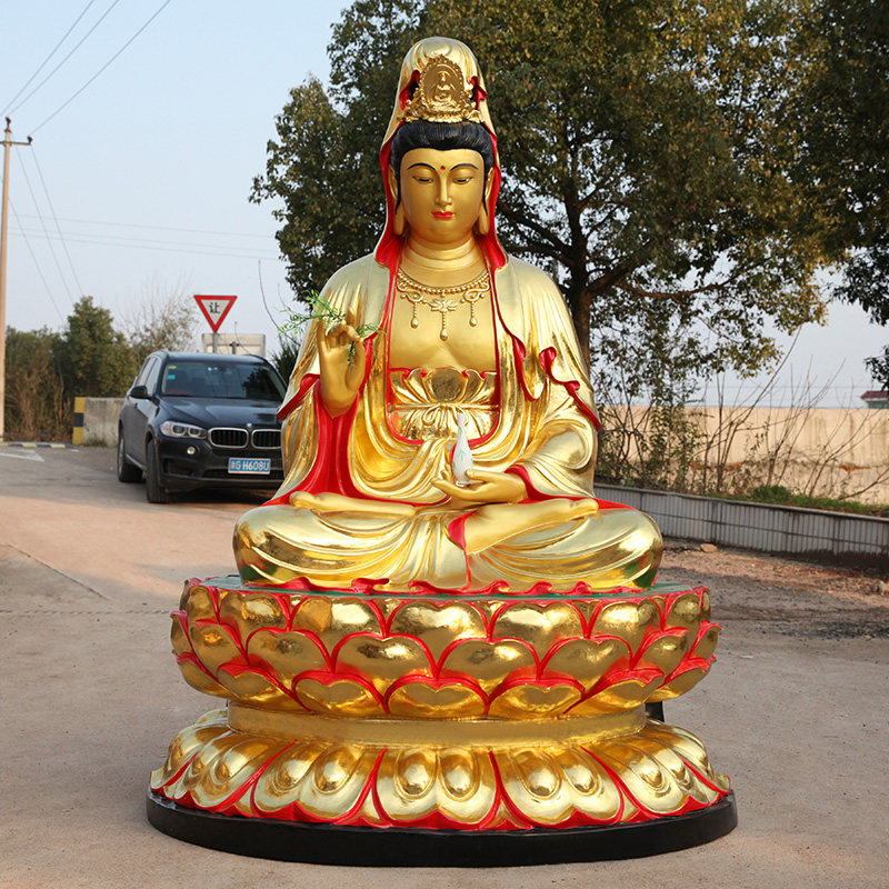 树脂寺庙神像莲花观音厂家直销