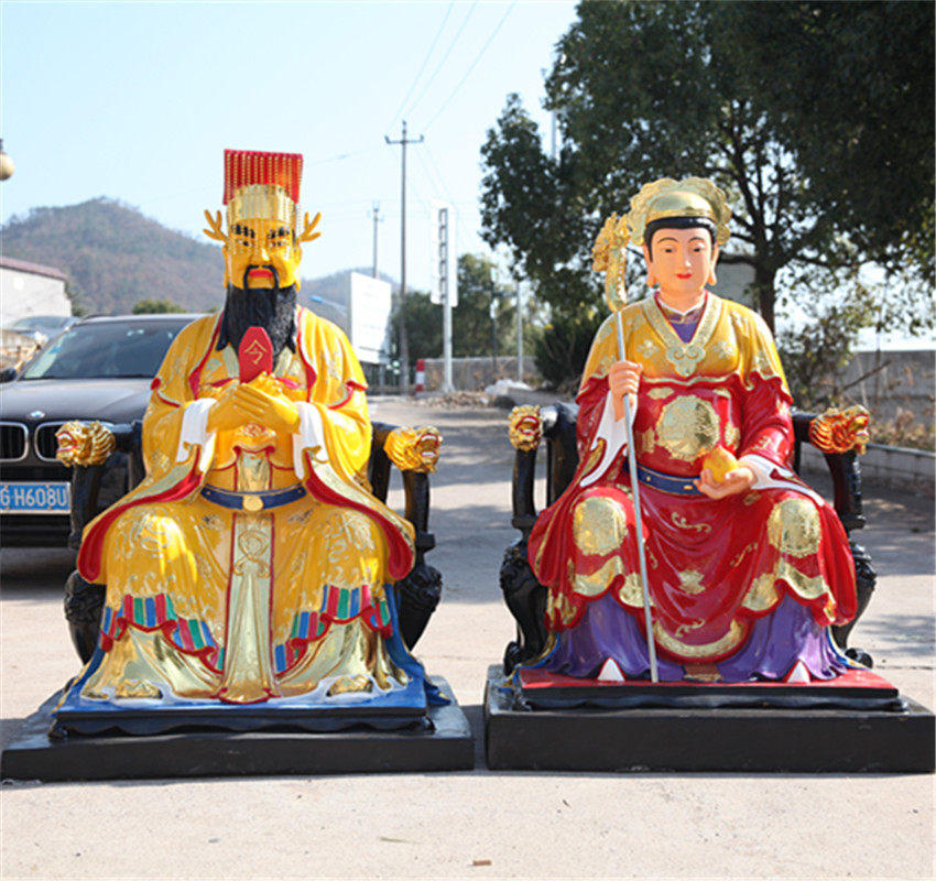 供奉寺庙1米6龙王爷神像 四海东海龙王 风调雨顺树脂龙王龙母佛像