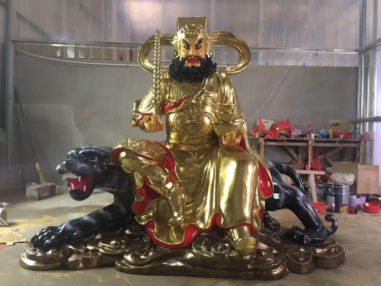 树脂佛像赵公明贴金彩绘武财神