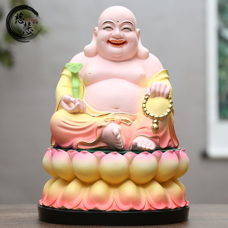 家用粉彩树脂客厅12寸30cm弥勒佛