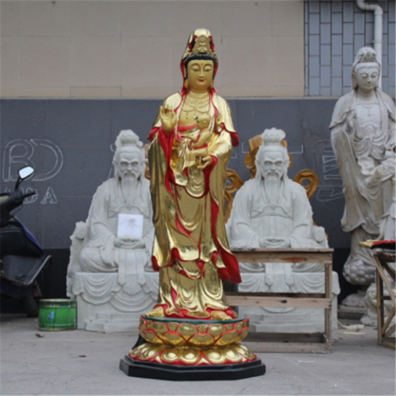 寺庙树脂带背光观音佛像