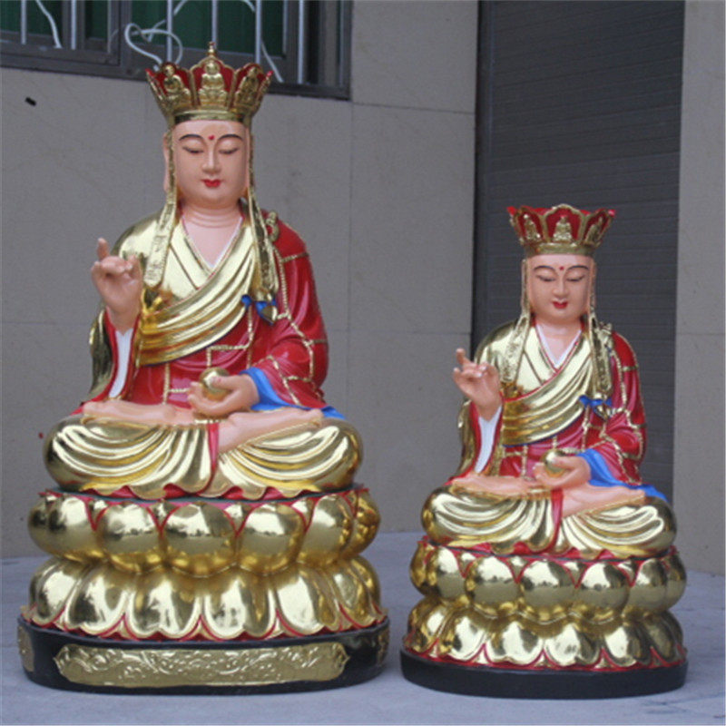 厂家直销树脂佛像 鎏金彩绘地藏王88cm地藏王菩萨 寺庙彩绘唐三藏