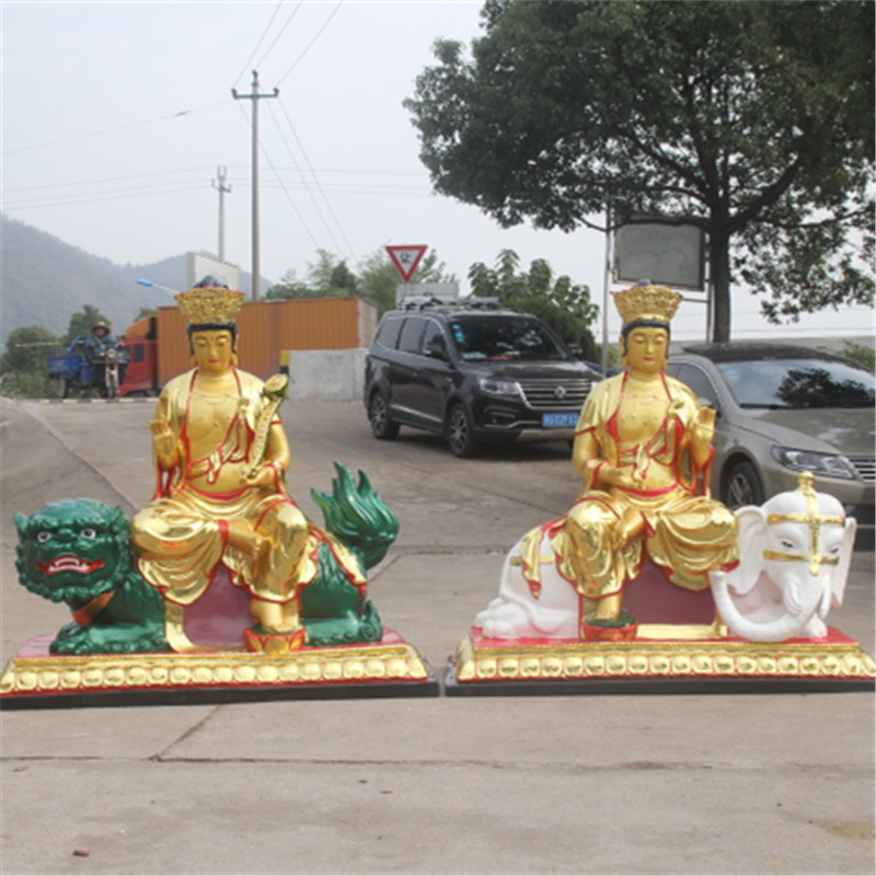 文殊普贤善吉树脂寺庙佛像