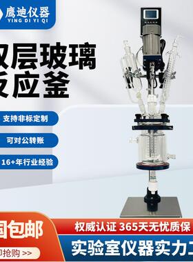 S212-2L双层玻璃反应釜反应器夹套式反应釜