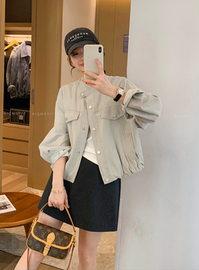 爱情魔鬼鱼 时尚工装牛仔外套女2026年春季新款宽松短款夹克上衣
