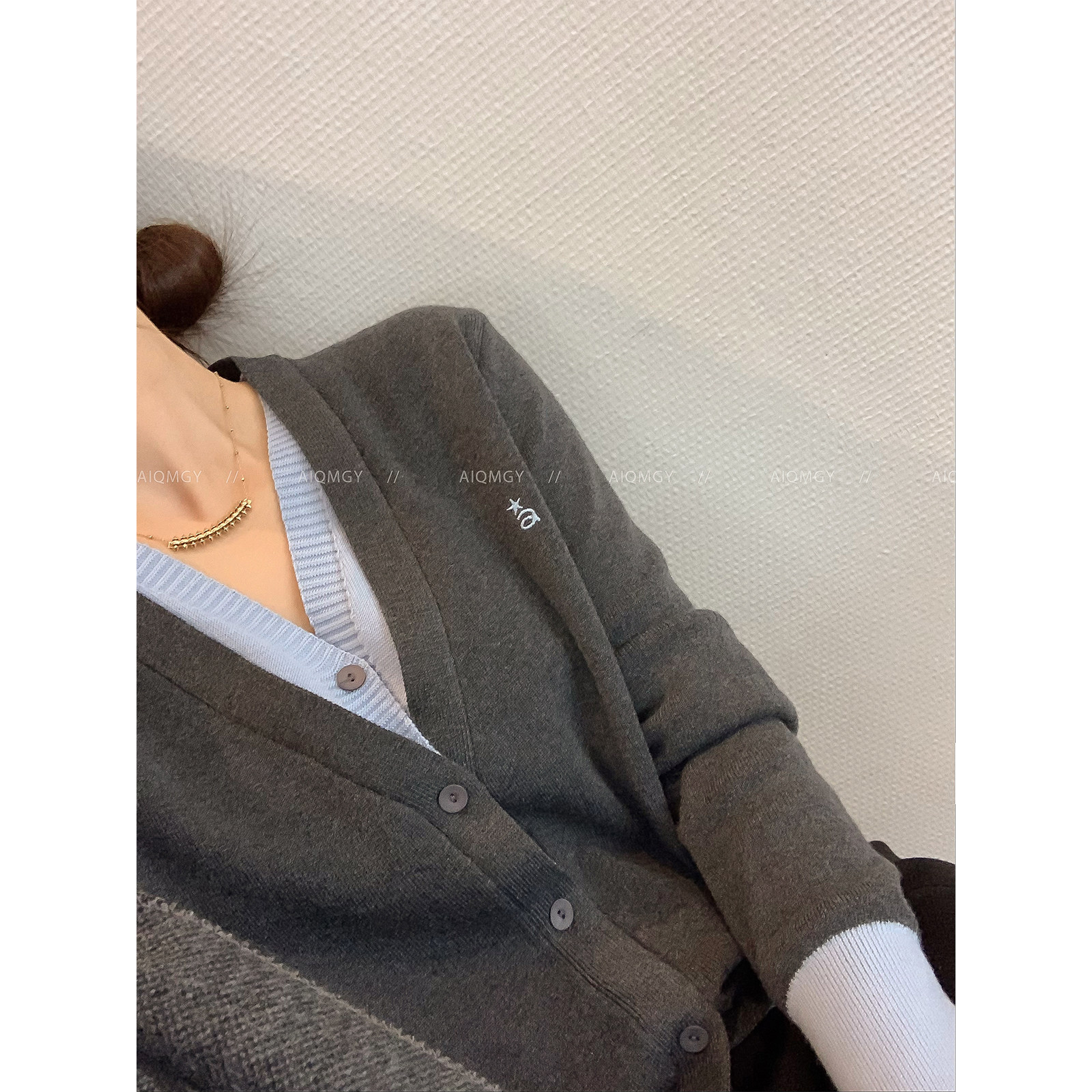 爱情魔鬼鱼假两件羊毛针织开衫