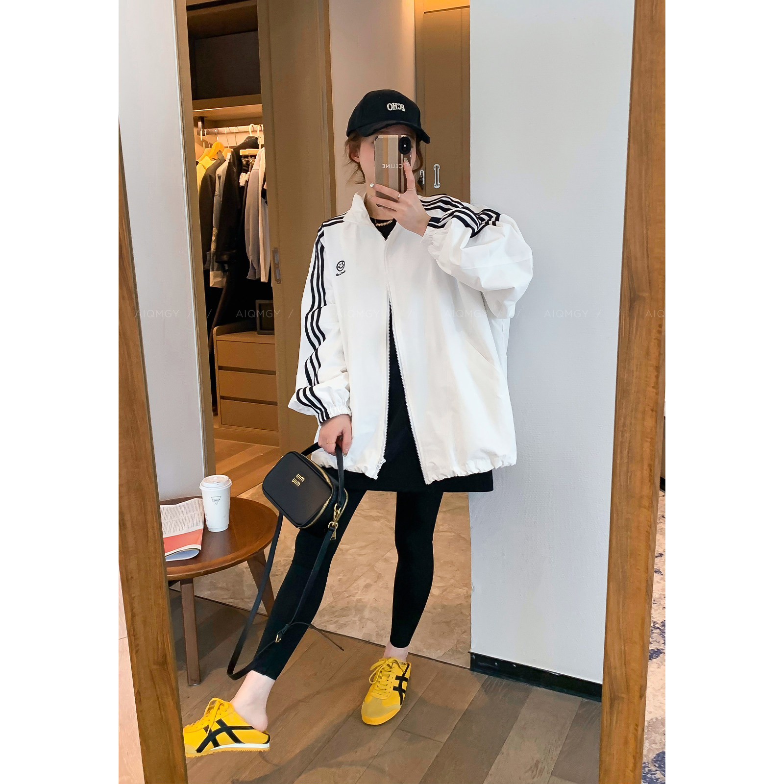 爱情魔鬼鱼 立领撞色条纹冲锋衣外套女2025秋季新款宽松休闲上衣,女装/女士精品,短外套,淘宝优惠券,粉丝福利购,淘宝优惠卷