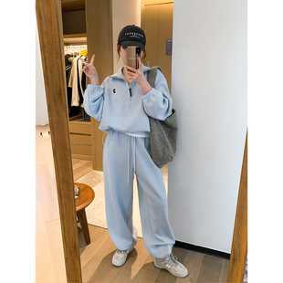 时尚 上衣阔腿卫裤 超火卫衣套装 新款 两件套 女2026春季 爱情魔鬼鱼
