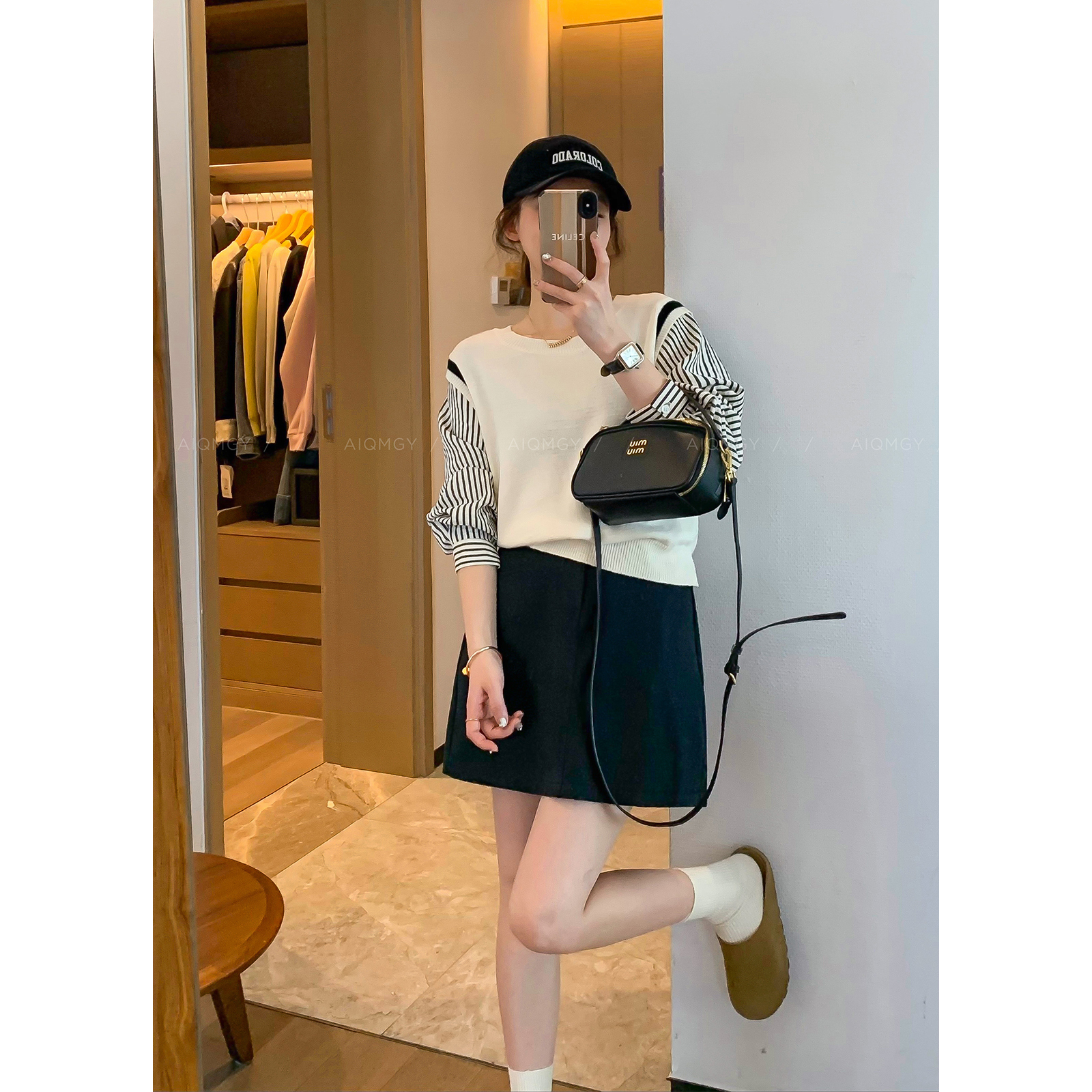 爱情魔鬼鱼假两件针织衫女上衣