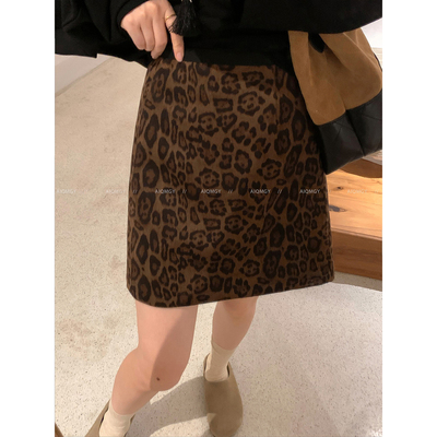 爱情魔鬼鱼豹纹半身裙女A字短裙