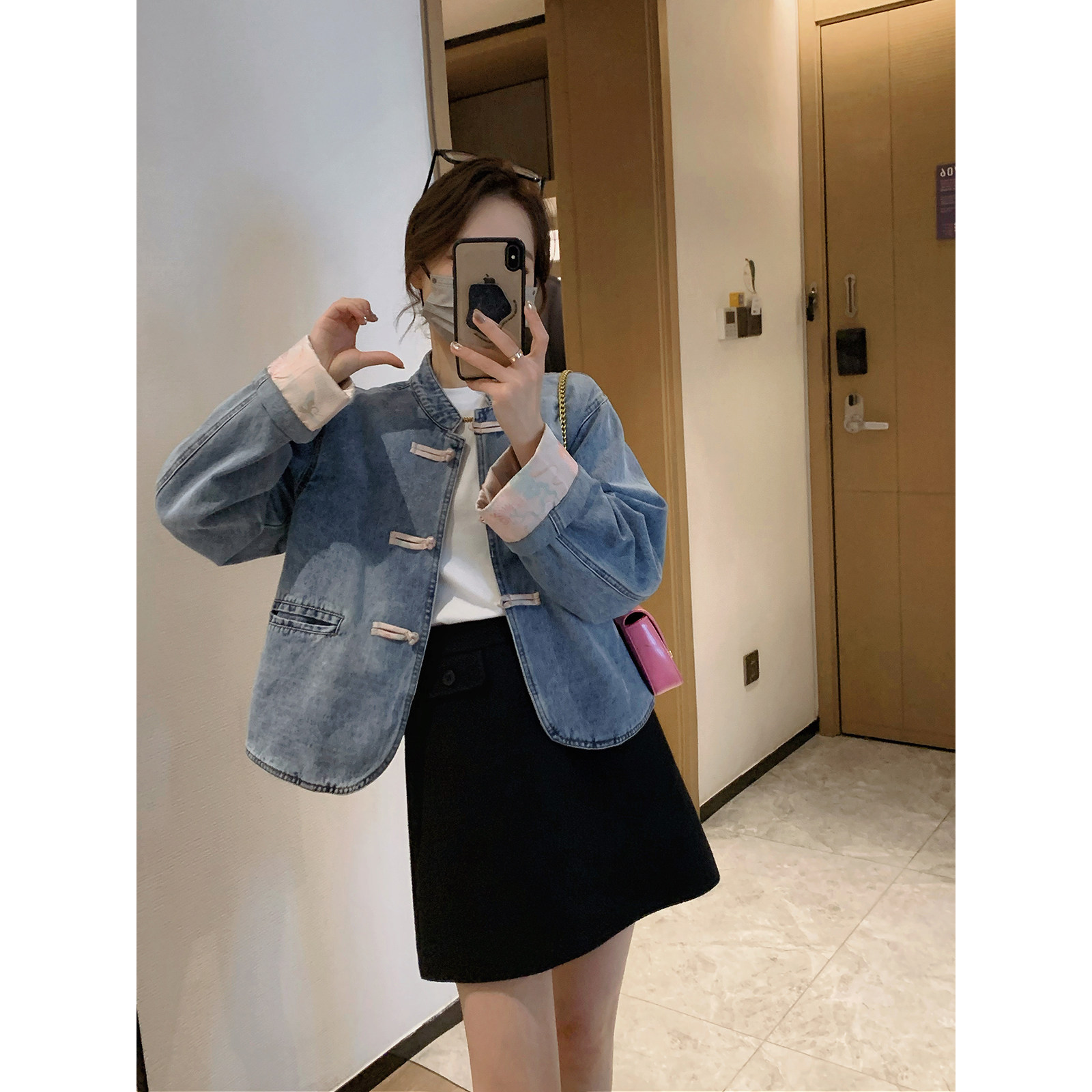 爱情魔鬼鱼 复古水洗新中式设计感牛仔外套女秋冬2025年百搭上衣,女装/女士精品,短外套,淘宝优惠券,粉丝福利购,淘宝优惠卷