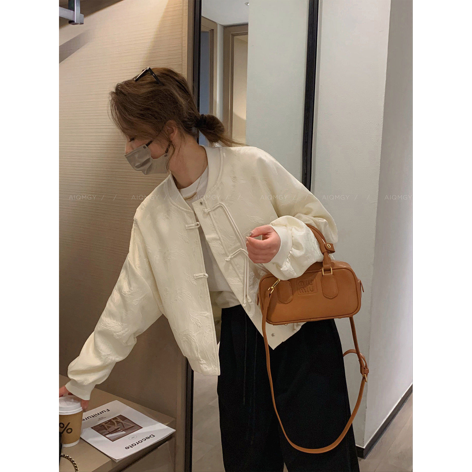 爱情魔鬼鱼 米白色新中式国风外套女秋冬2025年休闲百搭短款上衣,女装/女士精品,短外套,淘宝优惠券,粉丝福利购,淘宝优惠卷