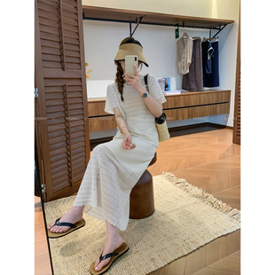 爱情魔鬼鱼 套装裙女2026夏季新款镂空蕾丝短袖上衣半身裙两件套