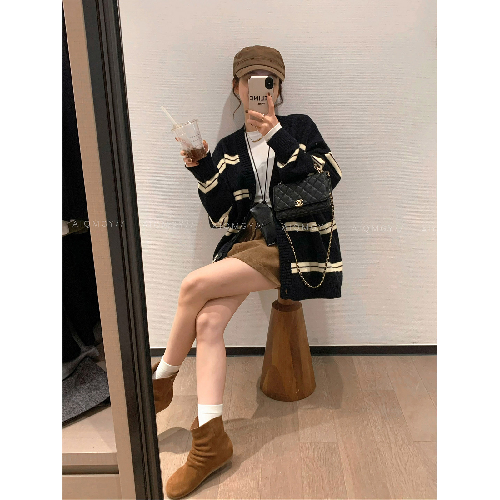 爱情魔鬼鱼 条纹复古针织开衫毛衣外套女2025秋冬新款慵懒风上衣,女装/女士精品,毛衣,淘宝优惠券,粉丝福利购,淘宝优惠卷