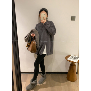 爱情魔鬼鱼纯色针织衫2025冬装新款宽松显瘦内搭韩系慵懒女装上衣