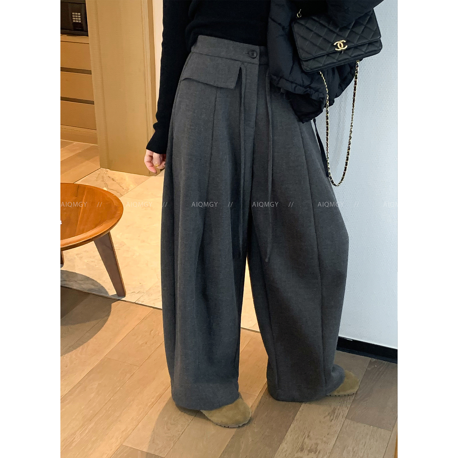 爱情魔鬼鱼高腰加绒休闲裤女