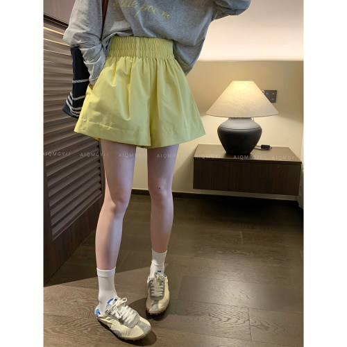 爱情魔鬼鱼松紧腰休闲阔腿短裤