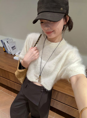 爱情魔鬼鱼纯色软糯针织衫毛衣