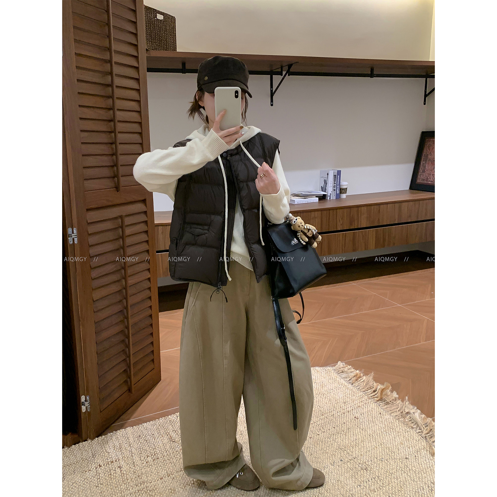 爱情魔鬼鱼 圆领羽绒马甲背心外套女2026年冬季新款外搭百搭上衣
