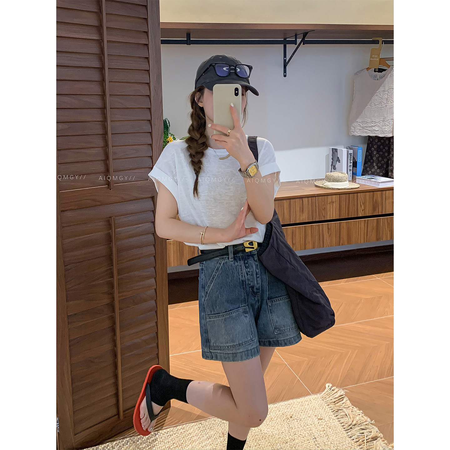 爱情魔鬼鱼 纯色短袖圆领T恤女2026夏季新款宽松显瘦百搭体恤上衣