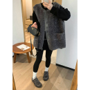 叠穿马夹上衣 时尚 爱情魔鬼鱼 灰色坎肩羊羔毛马甲女2025秋冬新款