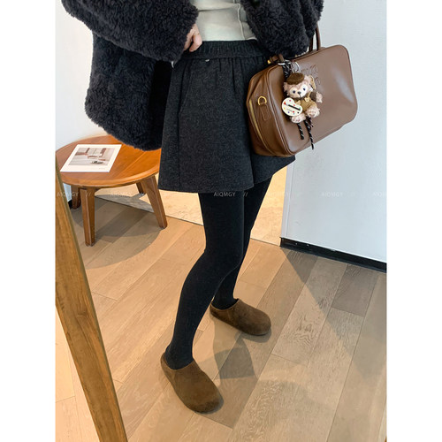 爱情魔鬼鱼高腰毛呢短裤女