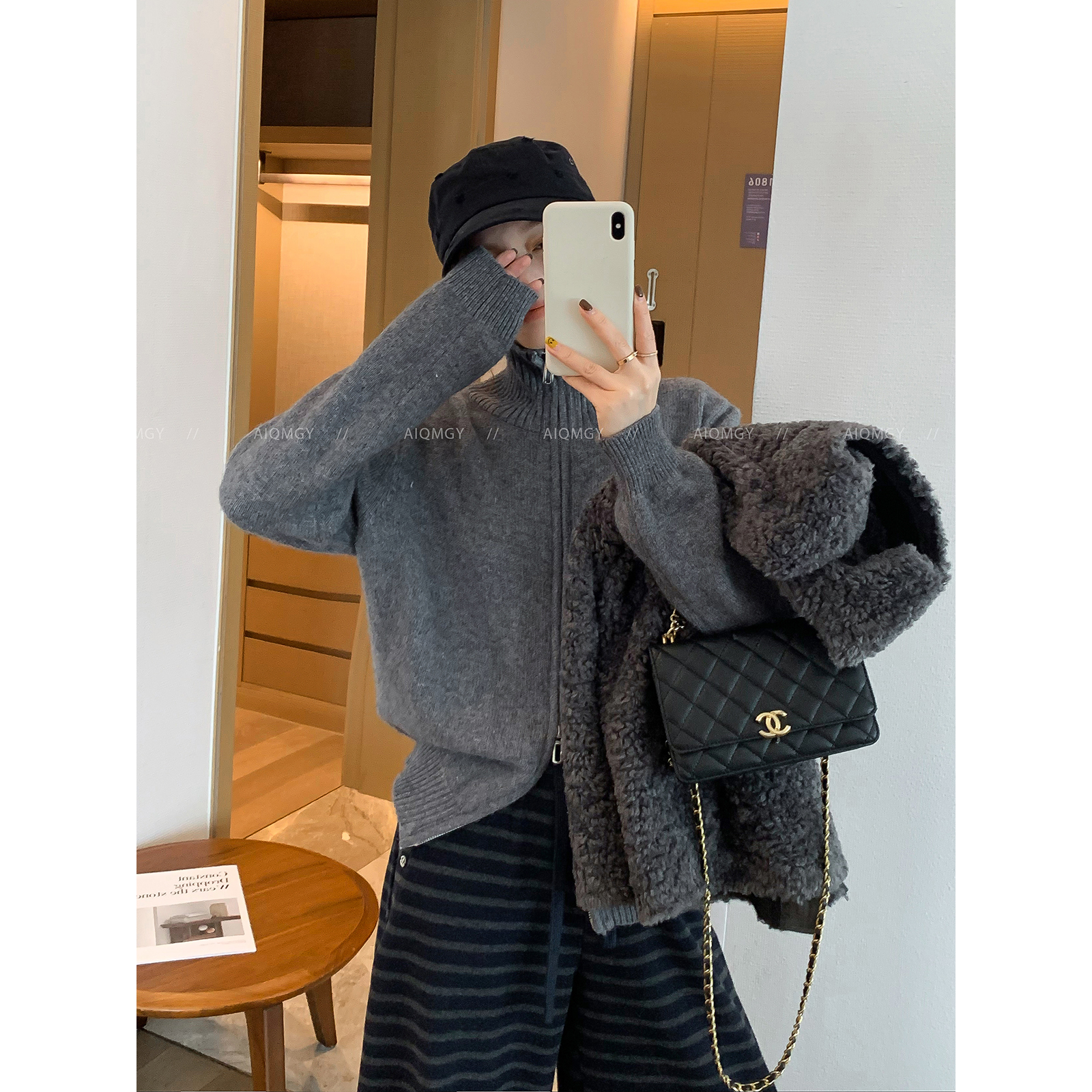 爱情魔鬼鱼双拉链羊毛针织衫女