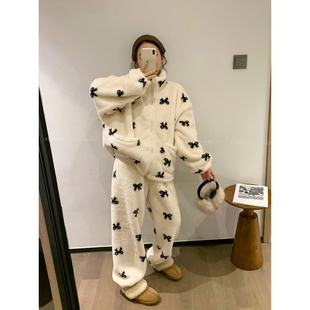 外穿保暖睡衣睡裤 爱情魔鬼鱼 新款 女2025年冬季 两件套 家居服套装