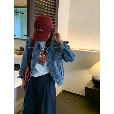 爱情魔鬼鱼美式短款牛仔外套