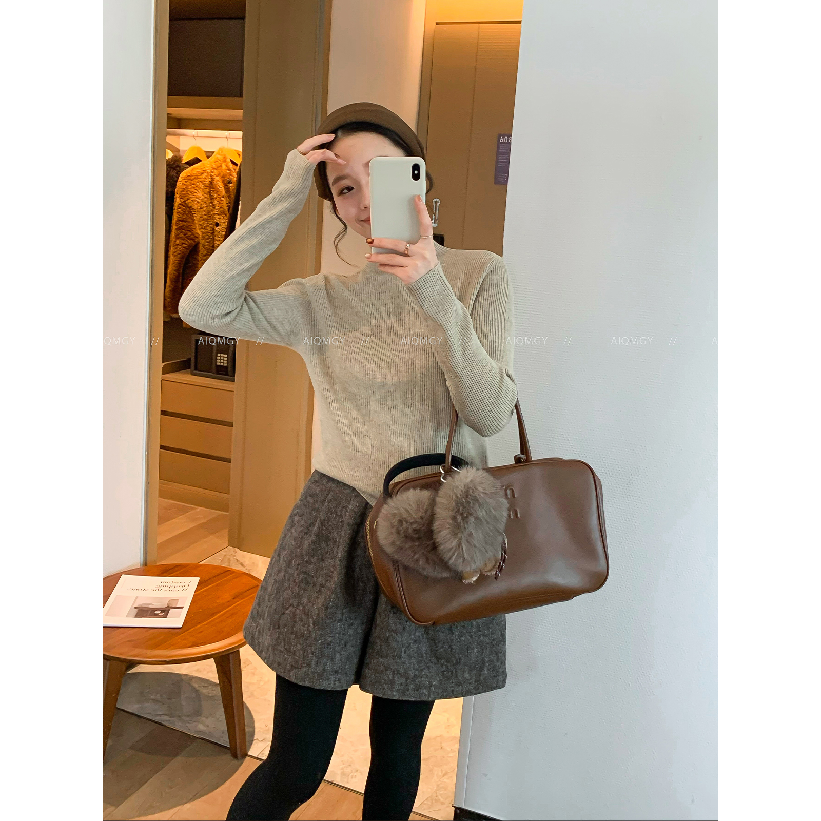 爱情魔鬼鱼长袖半高领针织衫