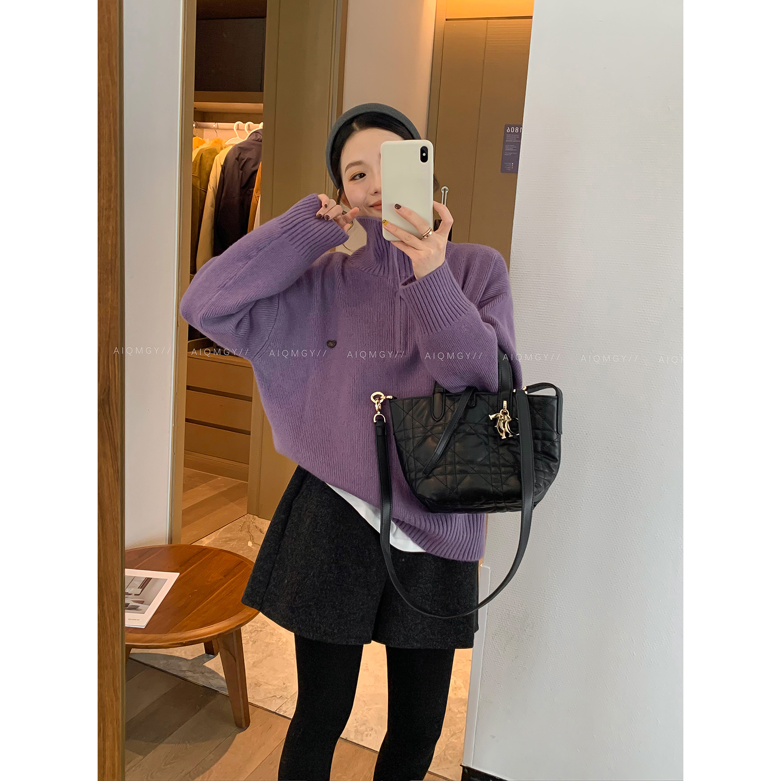 爱情魔鬼鱼立领长袖针织衫上衣