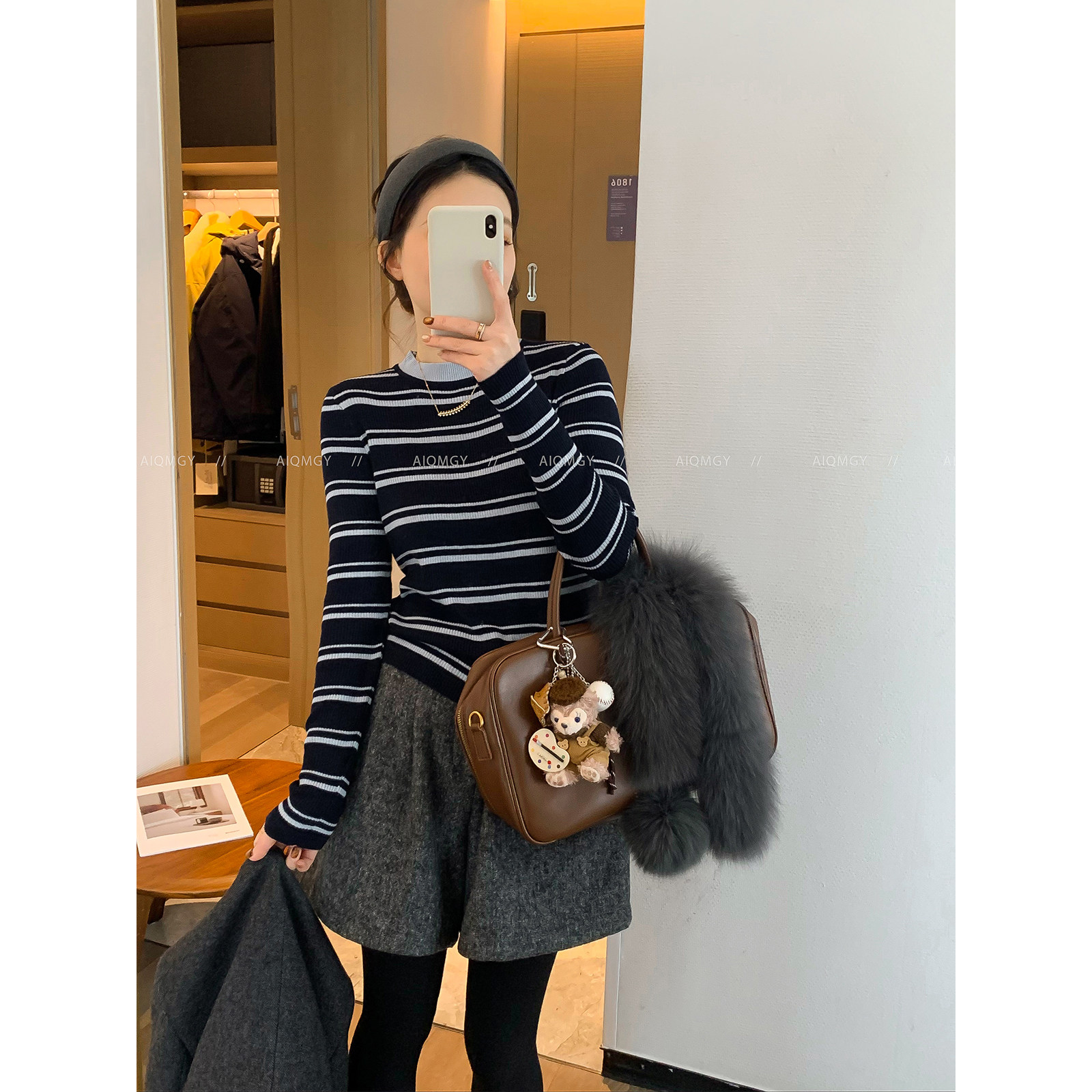 爱情魔鬼鱼 长袖条纹细羊毛针织衫女2025年冬季百搭内搭套头上衣,女装/女士精品,毛针织衫,淘宝优惠券,粉丝福利购,淘宝优惠卷