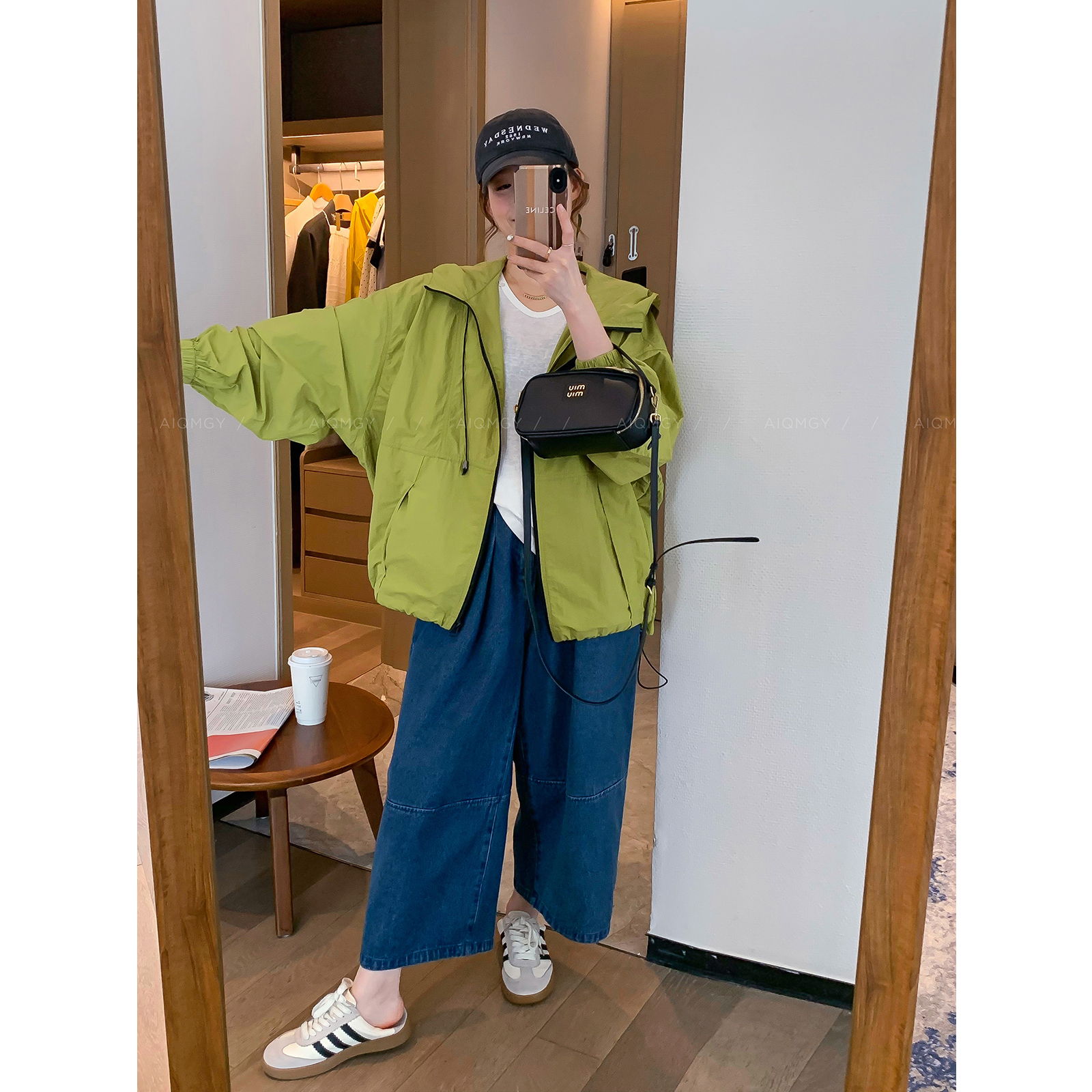 爱情魔鬼鱼 抽绳连帽冲锋衣外套女2025秋季新款宽松休闲百搭上衣