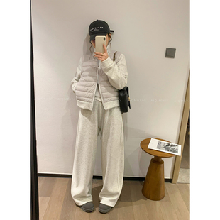 爱情魔鬼鱼 休闲两件套装女2025冬季新款拼接羽绒服宽松休闲卫裤