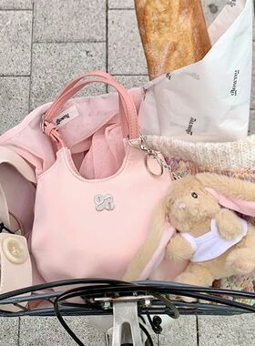 2023春季新品甜美bonn托特logo印花单肩手提包包韩国东大门腋下包