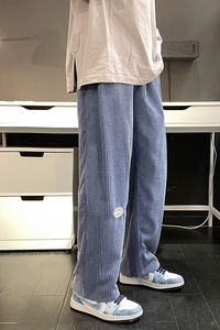 冰丝坠感休闲裤男21春夏新款宽松裤子XZ1007-1图片