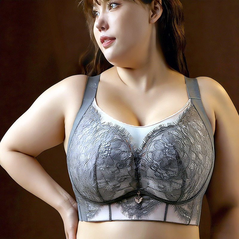 大码防走光聚拢收副乳文胸无钢圈超薄杯抹胸式大罩杯CDE女士内衣