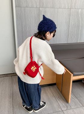 宝宝钱袋福新过拜年婴儿童斜跨包2026可爱小男孩女宝宝洋气零钱包