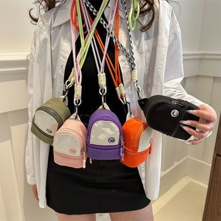 包包挂件 多功能百搭牛津布尼迷你便携口红包钥匙包斜挎零钱包时尚
