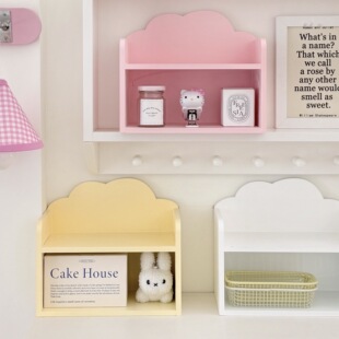 少女心桌面置物架木制双层手办展示架整理架学生宿舍盲盒收纳架子