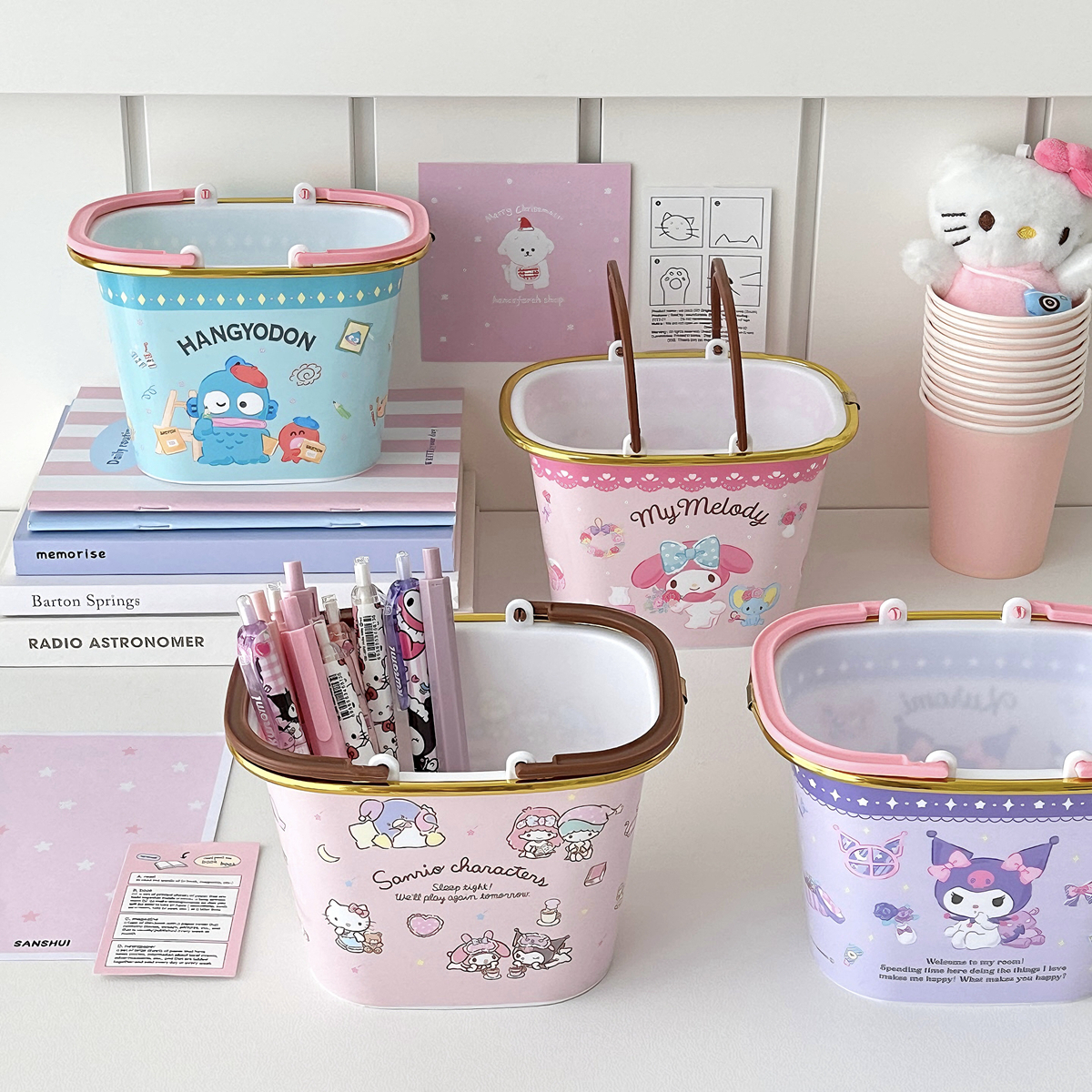 ins可爱迷你桌面笔筒收纳桶口红化妆刷整理筐杂物盒大容量笔架