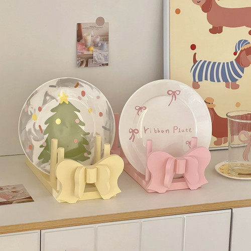 小红书同款盘架碗架木制拍照装饰