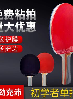 儿童乒乓球底板入门初学训练乒乓球拍球馆横拍球拍纯木乒乓球拍子