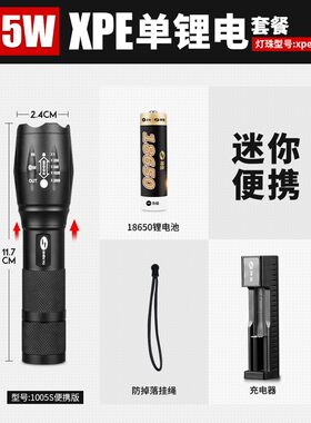神鱼手电筒户外家用远射迷你led