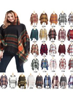 Hot selling Christmas green shawl hooded cape圣诞连帽斗篷