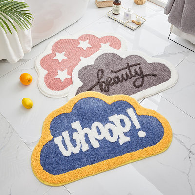 New Flocked Cloud Floor Mat Bathroom Non slip Pad吸水脚垫