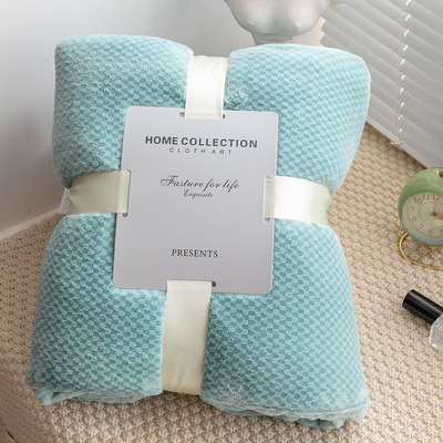 Flannel jacquard blanket, checkered sofa cover blanket盖毯