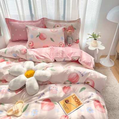 Brushed four piece small floral quilt cover bedspread被套